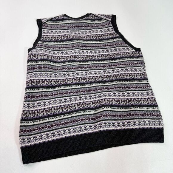 Brooks Brothers Sleeveless Sweater Vest Mens XL 100% Lambs Wool Fair Isle Purple - Picture 4 of 7